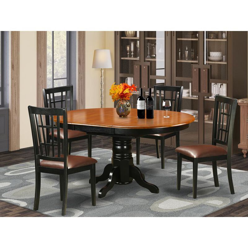 5 PC Kitchen Table set-Dining Table with 4 Wooden Kitchen Chairs