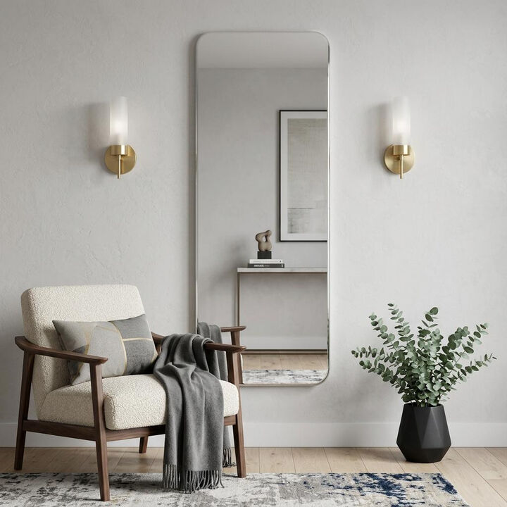 HomeRoots 55" Frameless Full Length Hanging Mirror