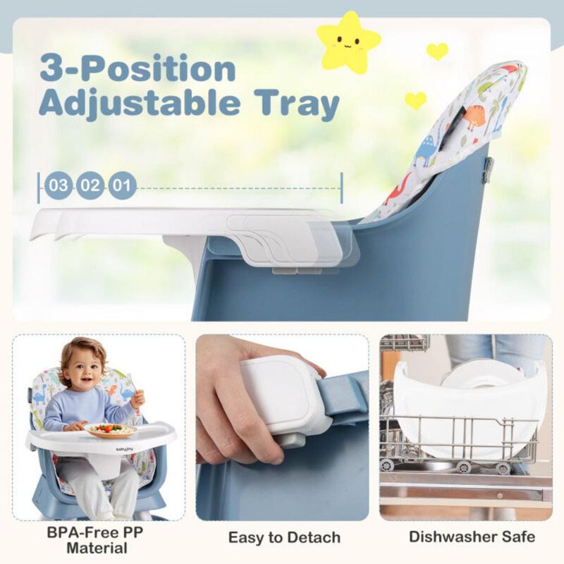 Convertible 16 in 1 Baby Highchair with Activity Center for Toddlers and Infants image number 7