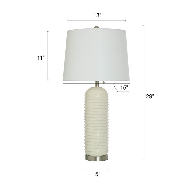 Coastal Sand Ridge Ceramic Lamp