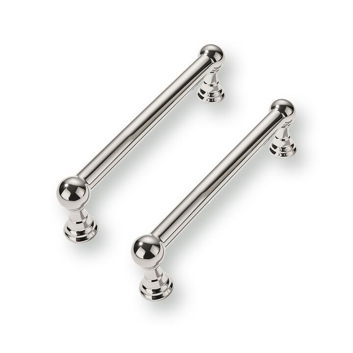 CABDM 2 Pack 3-3/4 Inch Solid Kitchen Cabinet Handles Polished Nickel Heavy Duty Cabinet Pulls Drawer Pulls Cabinet Hardware Kit