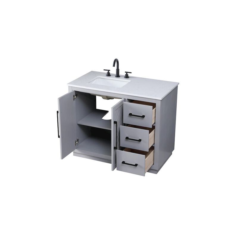 Elegant Kitchen and Bath 42 inch Single Bathroom Vanity in Grey