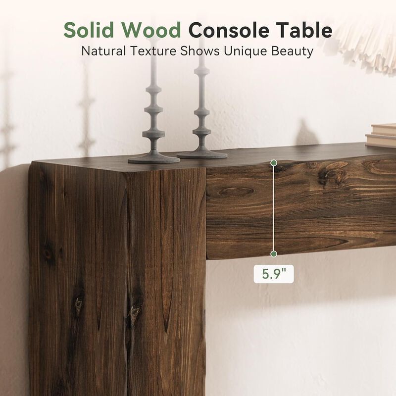 Tribesigns Farmhouse Wood Console Table image number 3
