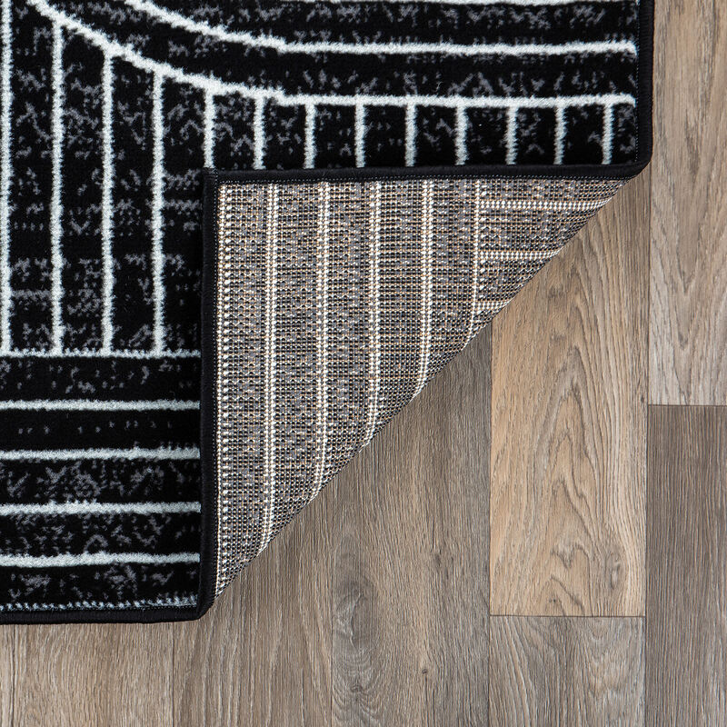 World Rug Gallery Contemporary Stripe Arch Design Area Rug image number 3