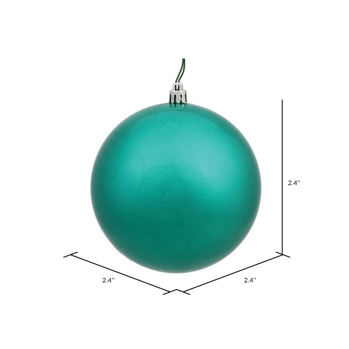 Vickerman 2.4" Teal Glitter Ball Ornament. Includes 24 Ornaments per Pack.