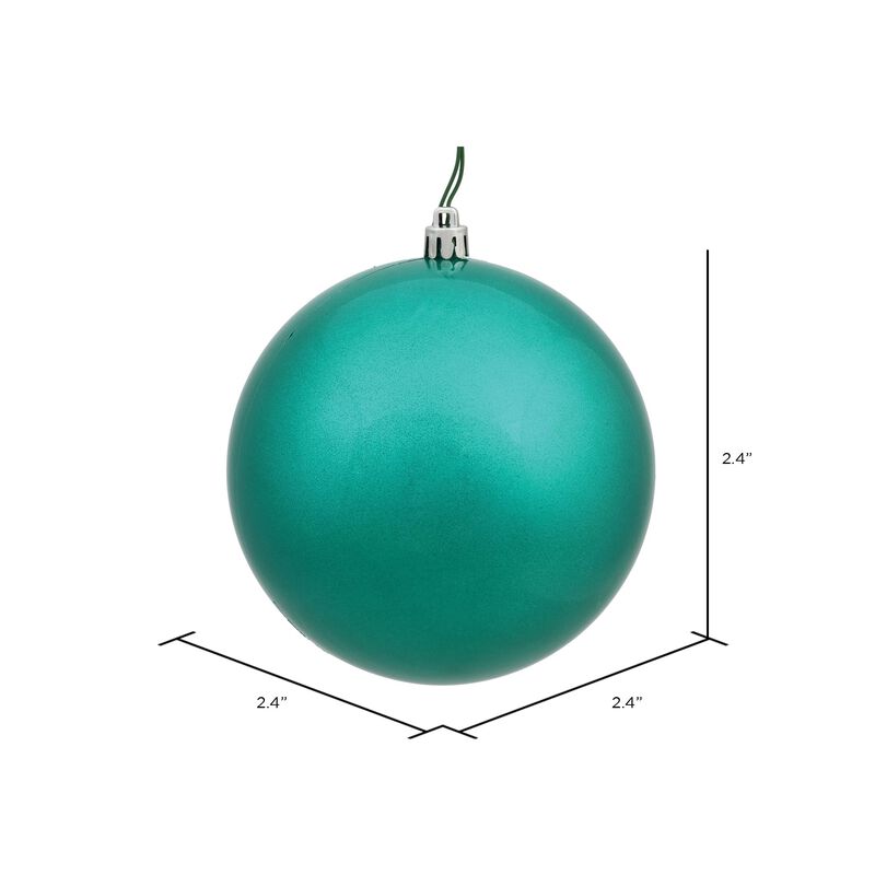 Vickerman 2.4" Teal Glitter Ball Ornament. Includes 24 Ornaments per Pack. image number 1
