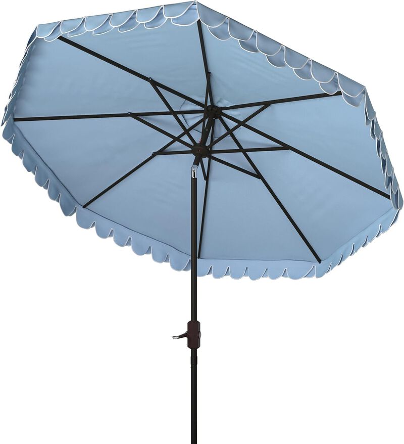 ShipItFurniture 9-Foot Crank Patio Umbrella Baby Blue/White image number 0