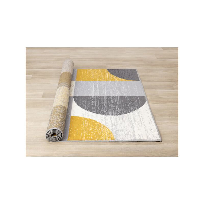Novelle Home Functional Style Yellow Grey Geometric Blocks Rug, 4'7 x 6'7, 4'7 x 6'7 image number 3