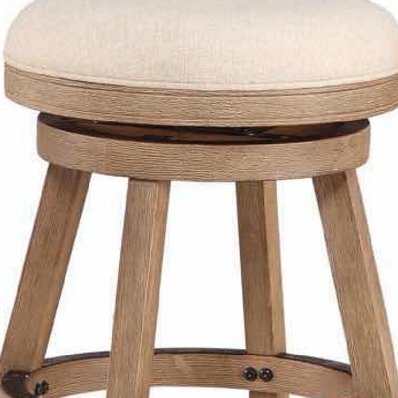 Liam Wood Counter Stool, Swivel Seat, High Density Foam Cushion image number 3