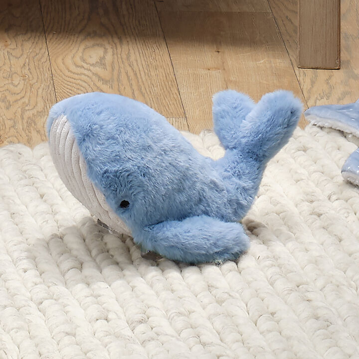 Lambs & Ivy Bubbles & Squirt Soft Plush Blue Whale Stuffed Animal Toy