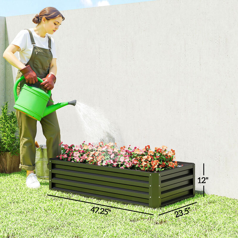 Hivvago 4' x 2' Raised Planter for Garden or Backyard image number 2