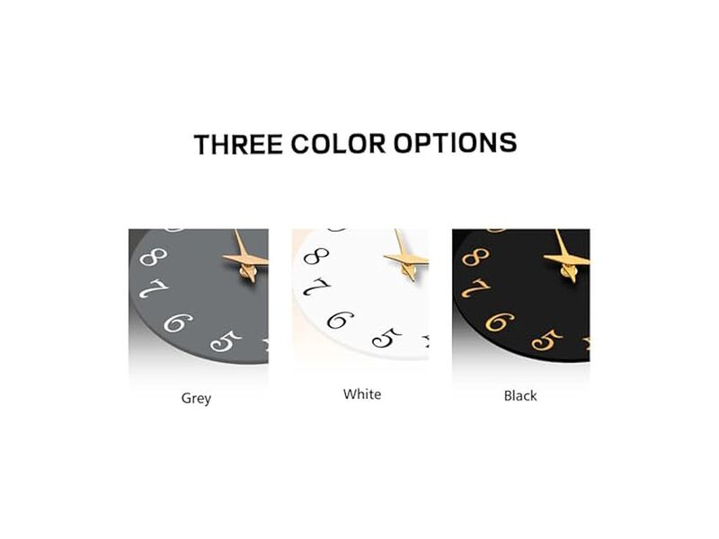 White Wall Clock 14 Inch Silent Non Ticking Modern Battery Operated image number 2
