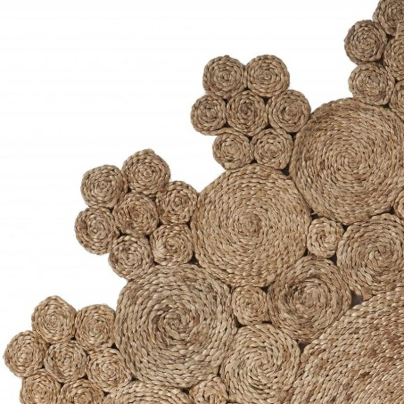 HomeRoots Jute Abstract Geometric Hand Braided Area Rug image number 2