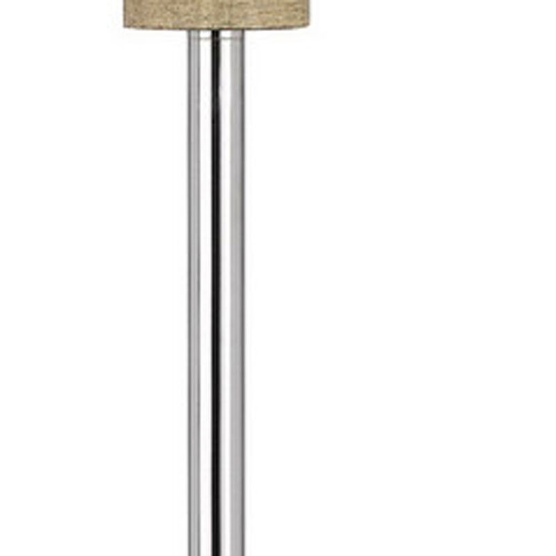 HomeRoots 61" Chrome Traditional Shaped Floor Lamp With White Square Shade image number 3