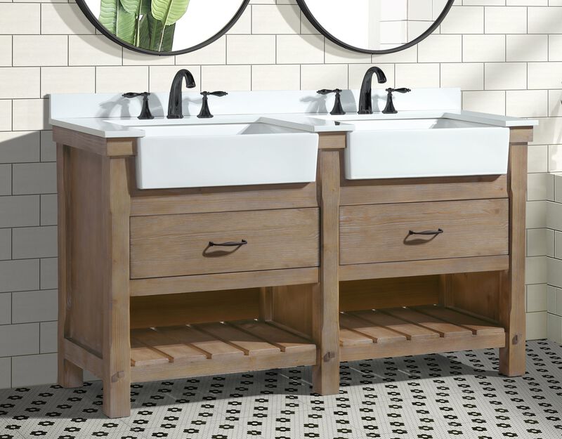 Marina 60" Bathroom Vanity Weathered Fir image number 7