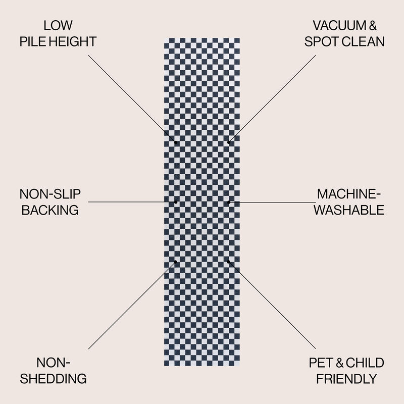 Ainsley Modern Cottage Checkerboard Washable Area Rug