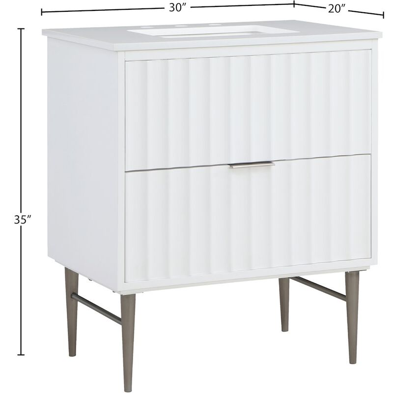Meridian Furniture Modernist White Bathroom Vanity