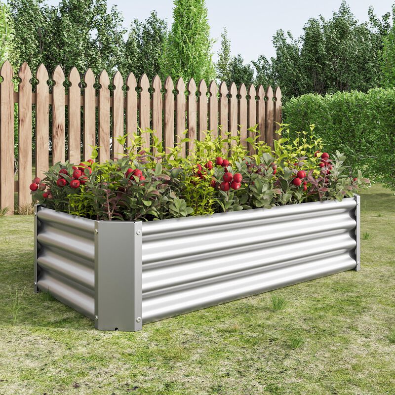 Metal Raised Garden Bed Rectangle Planter for Vegetables Flowers and Herbs