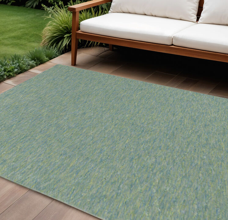 HomeRoots 8' X 10' Blue And Green Geometric Indoor Outdoor Area Rug