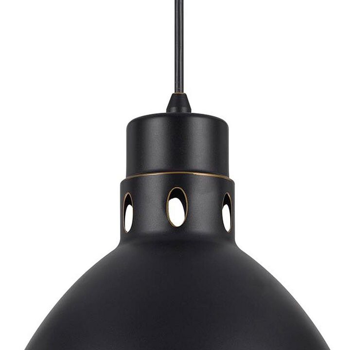 Nico 10 Inch Modern Pendant Light with Bronze Metal Shade, Clean Silhouette-Benzara