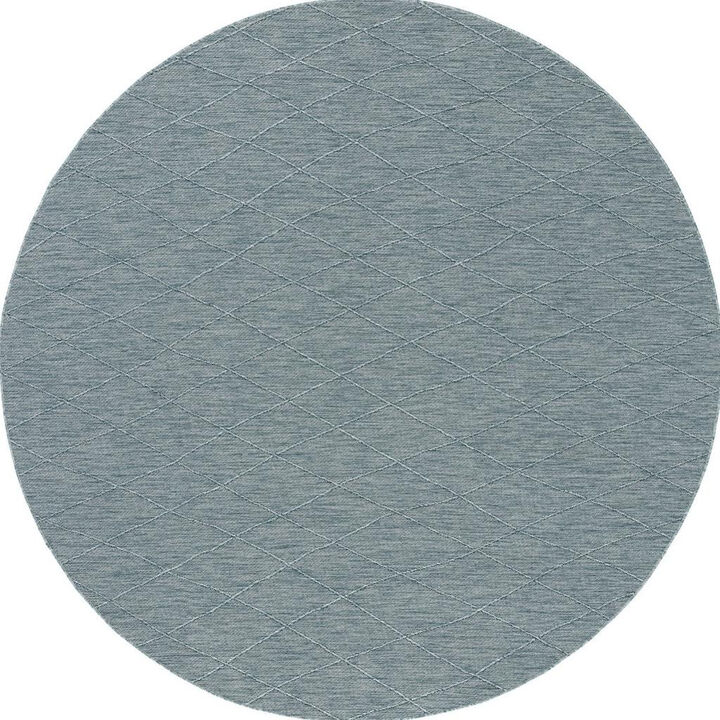 HomeRoots Round Geometric Indoor Outdoor Area Rug