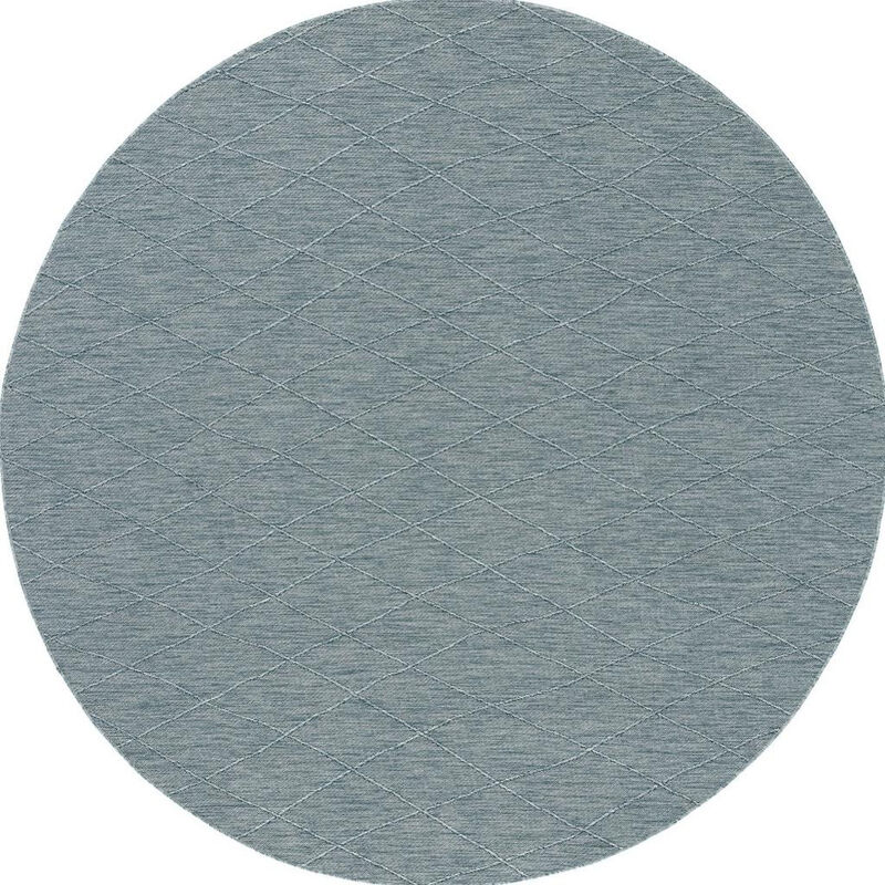 HomeRoots Round Geometric Indoor Outdoor Area Rug image number 0