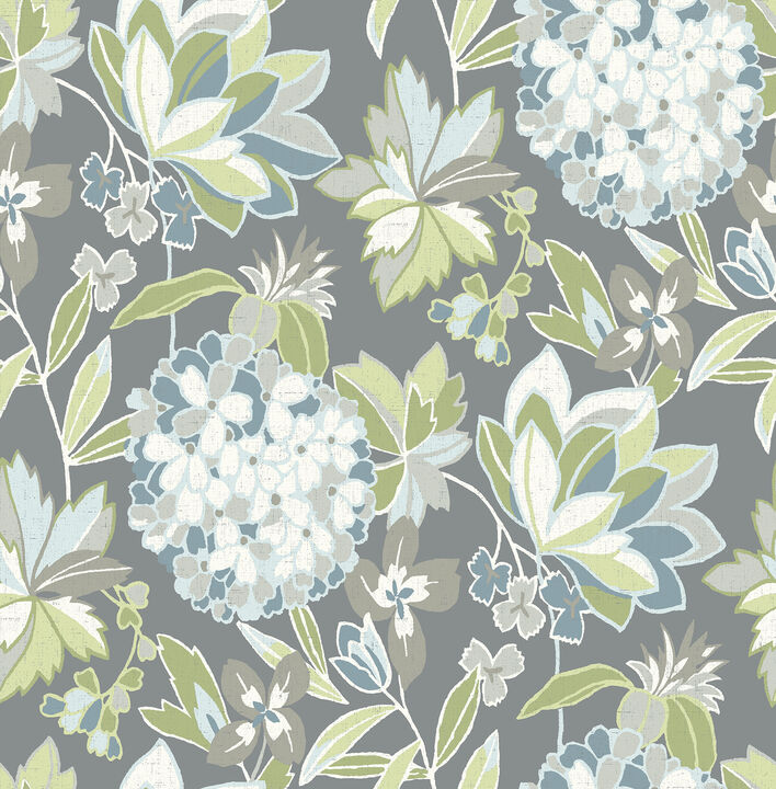 Valdivian Aqua Floral Wallpaper (Set of 2)