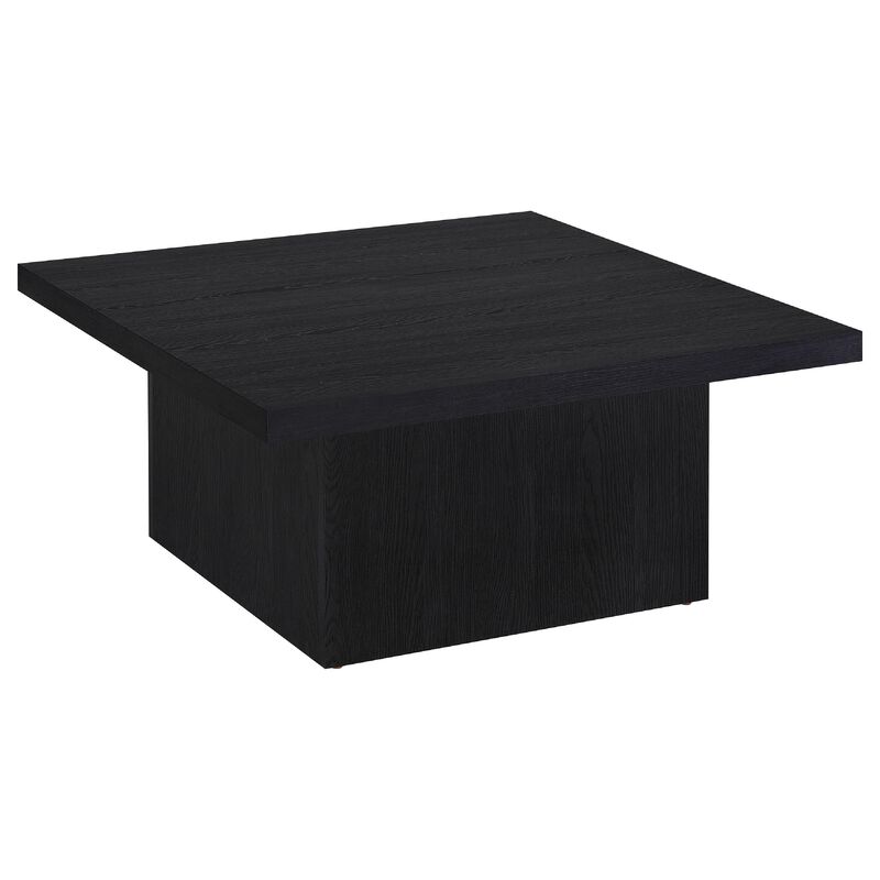 Darla Square Coffee Table, Pedestal Base, Wood image number 2
