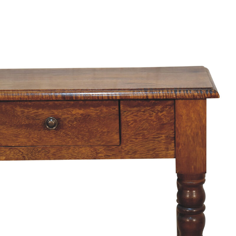 HomeRoots 24" Brown Solid Wood Writing Desk image number 4