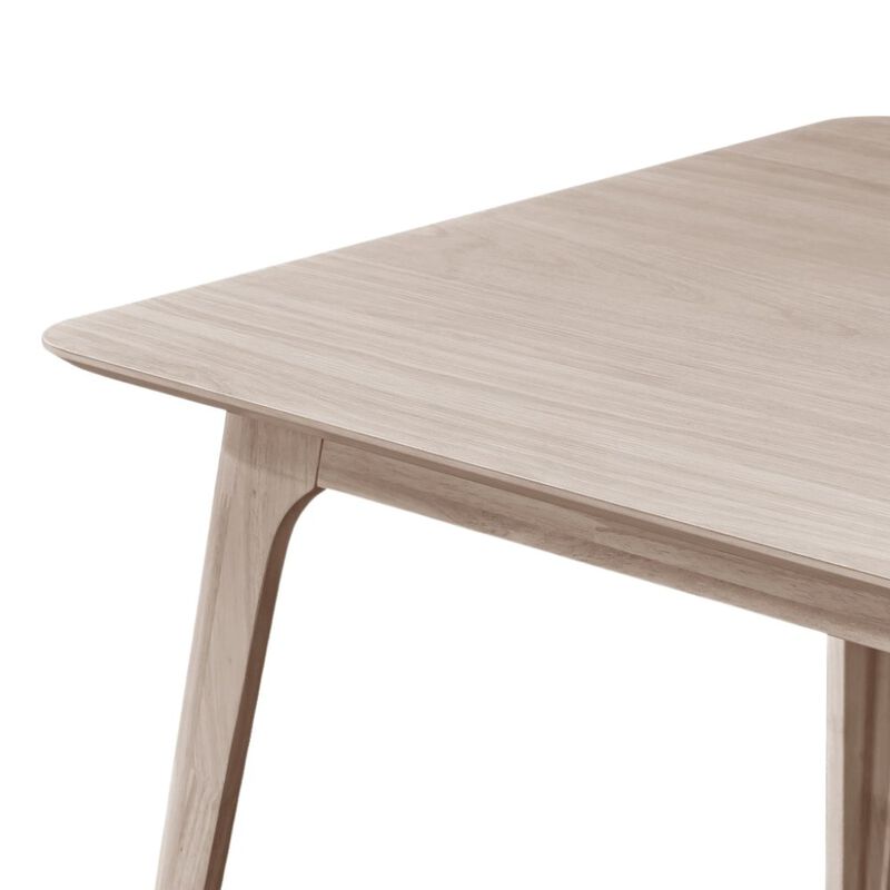 White Ash 60" Rectangle Wood Dining Table, Mid-Century Modern image number 3