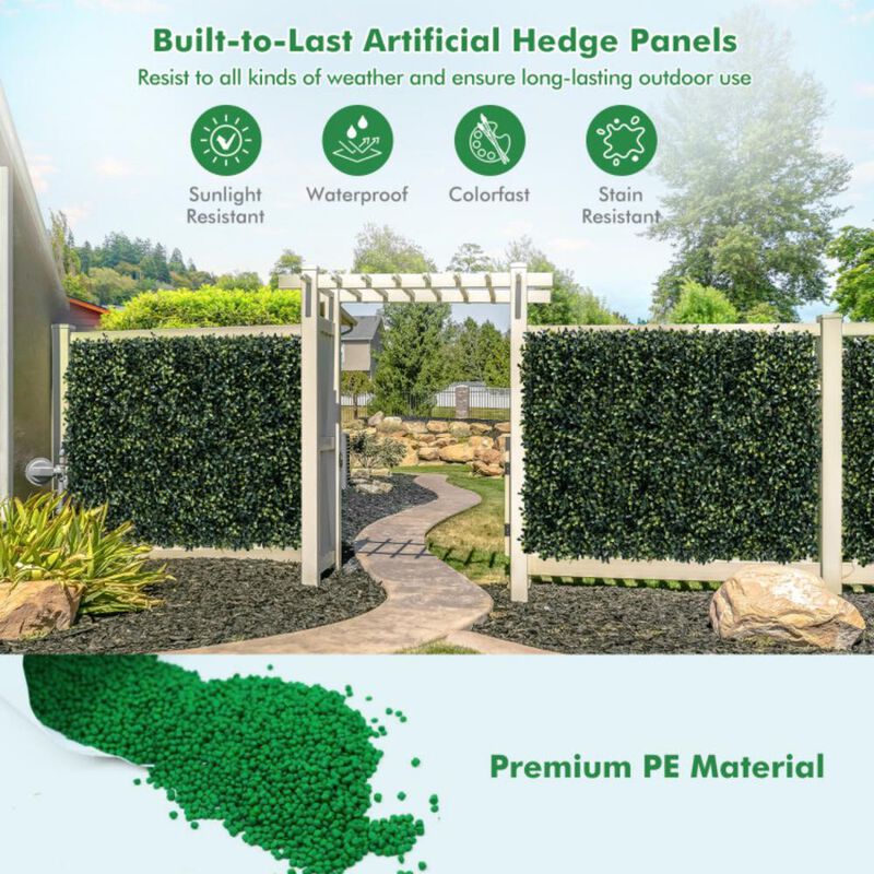 Hivvago 12 Pieces Artificial Peanut Leaf Hedges Panels
