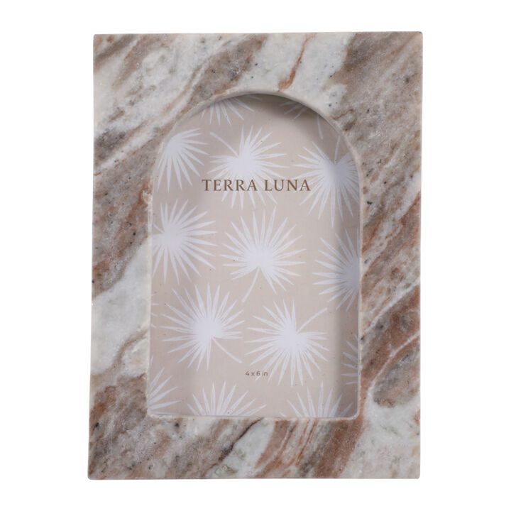 4x6" Arch Opening Marble Photo Frame, Multi