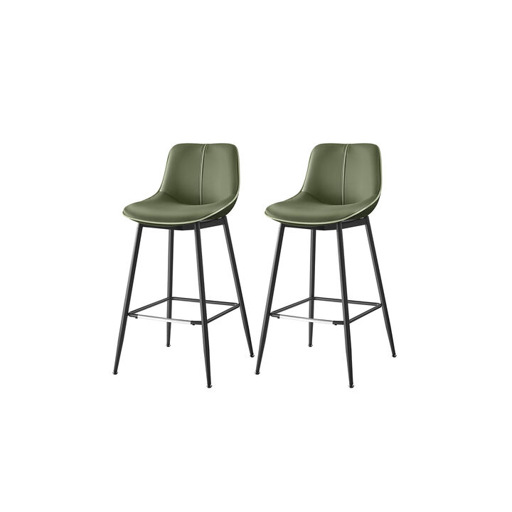 Set of 2 Bar Height Stools – Modern Tall Chairs with Back Support & Sturdy Base for Home Bar or Countertop