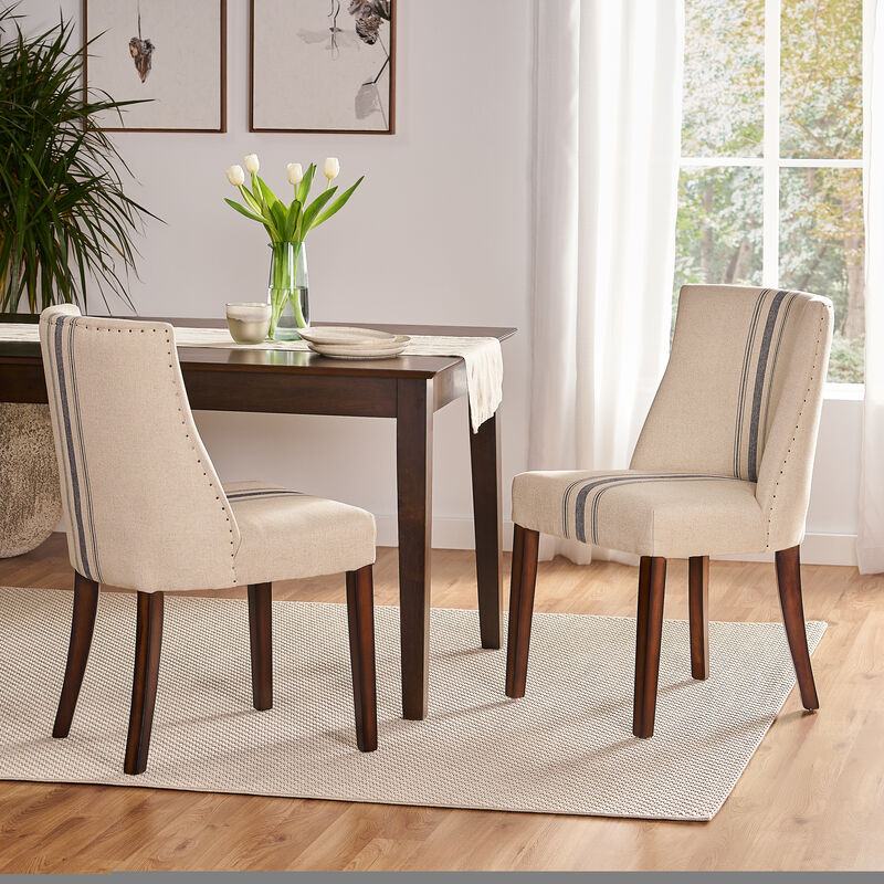 Merax Contemporary Fabric Dining Chairs 2 Pieces