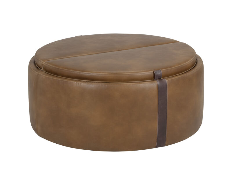 Delphine Wheeled Tobacco Tan / Autumn Chestnut Storage Ottoman image number 3
