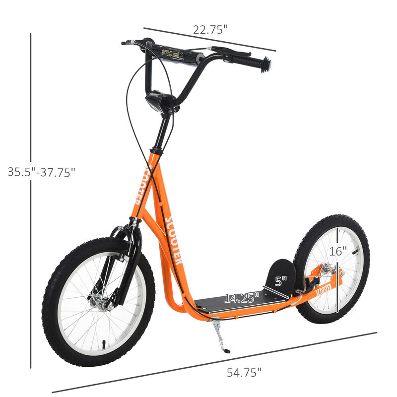 BreeBe Youth Scooter Kick Scooter, Max Load 220 LBS., with Adjustable Handlebar, 16" Inflatable Wheels, Dual Brakes image number 2
