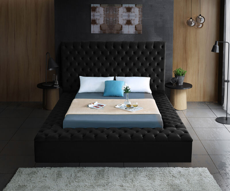 Meridian Furniture Bliss Black Velvet King Bed
