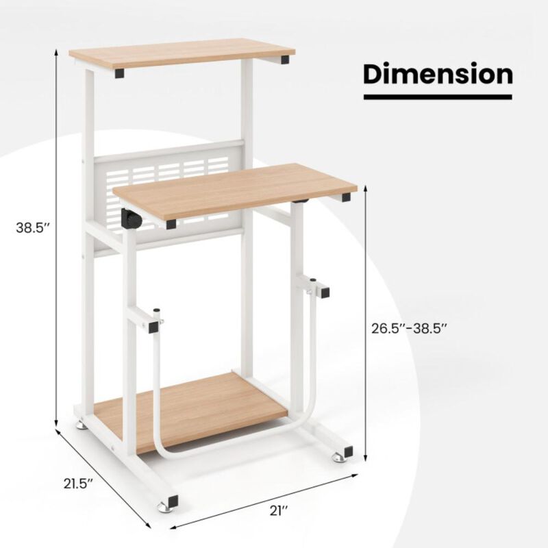 Hivvago Standing Desk for Small Space Sit Stand Desk with Height Adjustable Desktop