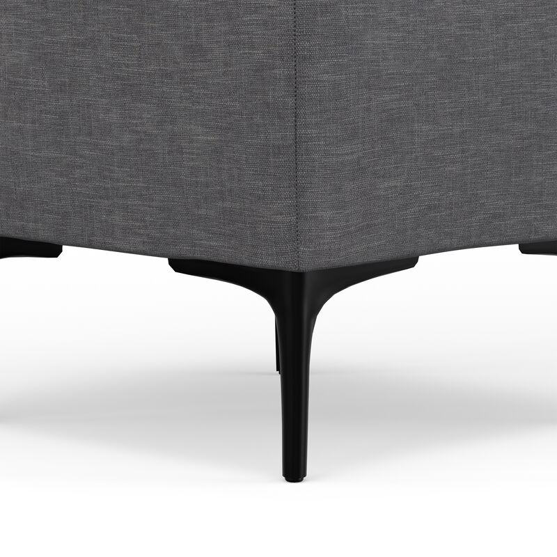 Natasha 18 inch Wide Mid Century Square Mid&nbsp;Century Storage Ottoman with Tray in Slate Grey Polyester Linen, Assembled image number 9