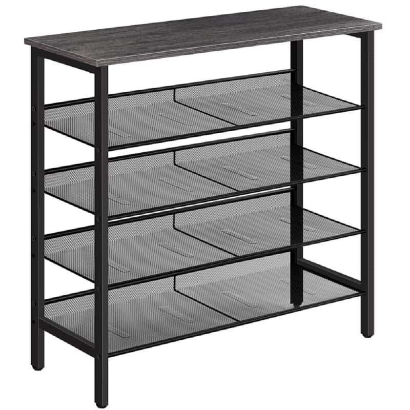 Shoe Storage Rack 5 Tier with Adjustable Shelves for 16 Pair Capacity-Brown image number 0