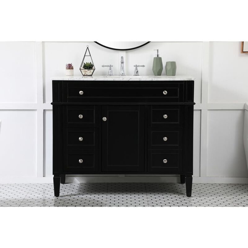 Elegant Kitchen and Bath 42 inch Single bathroom vanity in black