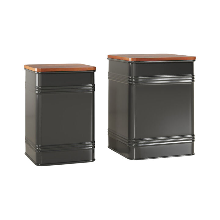 Stackable Table with Two Ottomans for Space-Saving Seating and Storage