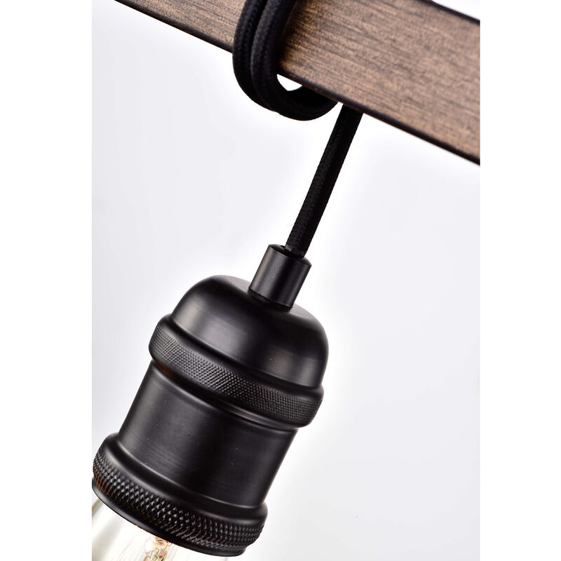 Dalia 6-light Antique Black and Faux Wood Grain Finish Wall Sconce image number 4