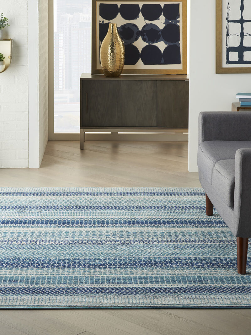 Passion PSN26 Navy/Blue 5' x Round Rug image number 6