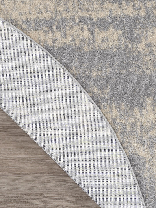Nourison Essentials NRE03 Gray/Beige 4' x Round Rug