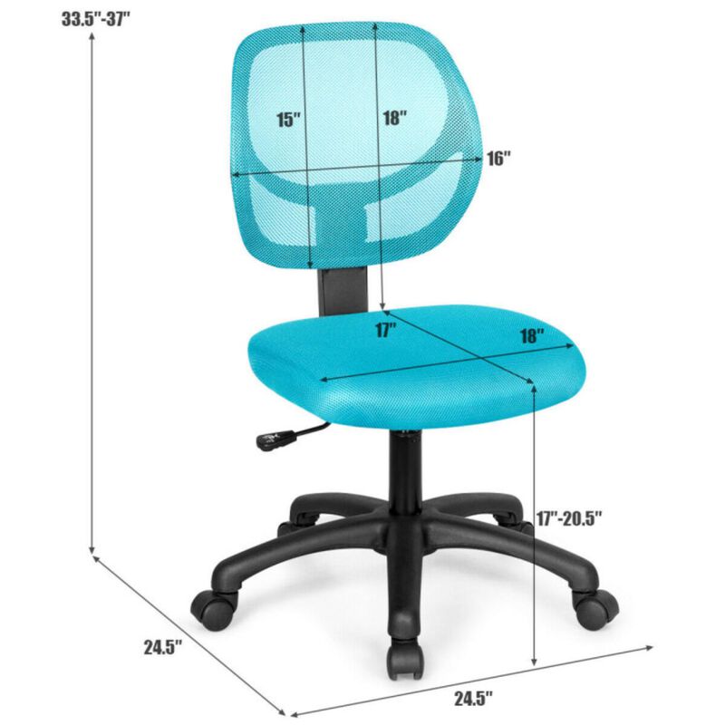 Hivvago Low-back Computer Task Chair with Adjustable Height and Swivel Casters