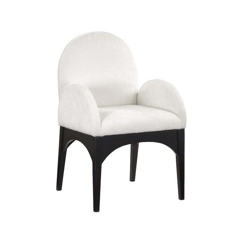 Meridian Furniture Waldorf Cream Chenille Fabric Dining Chair