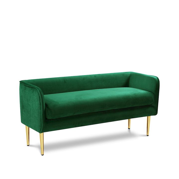 Meridian Furniture Audrey Green Velvet Bench