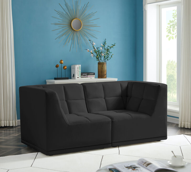 Meridian Furniture Relax Black Velvet Modular Sofa image number 1