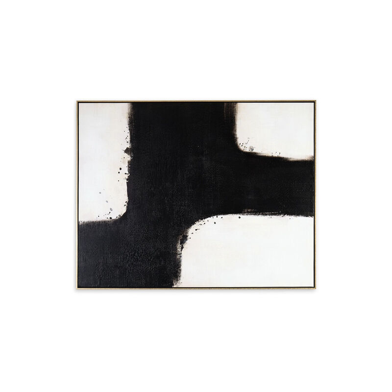 Leila Wall Art Decor, Black and White Minimalist Framed Canvas, 39x50 image number 2